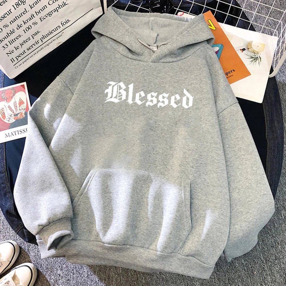 Blessed Creativity Printed Hoodies Women Street Style Hip Hop Hoody Autumn Loose Fleece Clothing Comfortable Pullover Sweatshirt - 𝐃𝐔𝐕𝐋𝐀𝐒𝐇𝐎𝐏