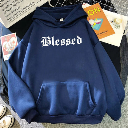 Blessed Creativity Printed Hoodies Women Street Style Hip Hop Hoody Autumn Loose Fleece Clothing Comfortable Pullover Sweatshirt - 𝐃𝐔𝐕𝐋𝐀𝐒𝐇𝐎𝐏