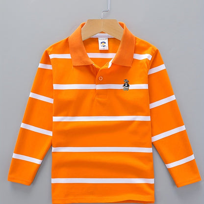 Boys' Casual Lapel Shirt Children's Top Long Sleeve T-Shirt Children's Clothing Comfortable Breathable - 𝐃𝐔𝐕𝐋𝐀𝐒𝐇𝐎𝐏