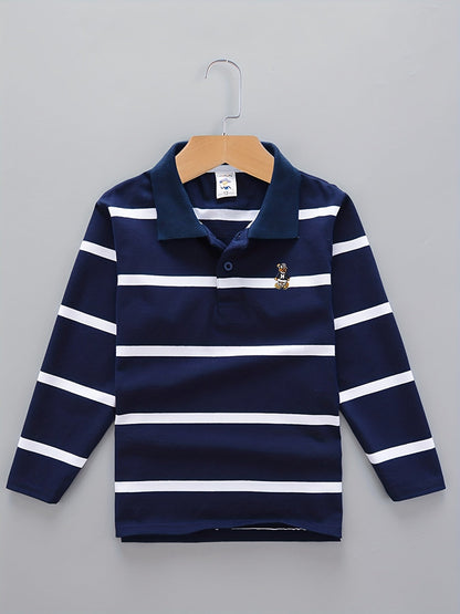 Boys' Casual Lapel Shirt Children's Top Long Sleeve T-Shirt Children's Clothing Comfortable Breathable - 𝐃𝐔𝐕𝐋𝐀𝐒𝐇𝐎𝐏