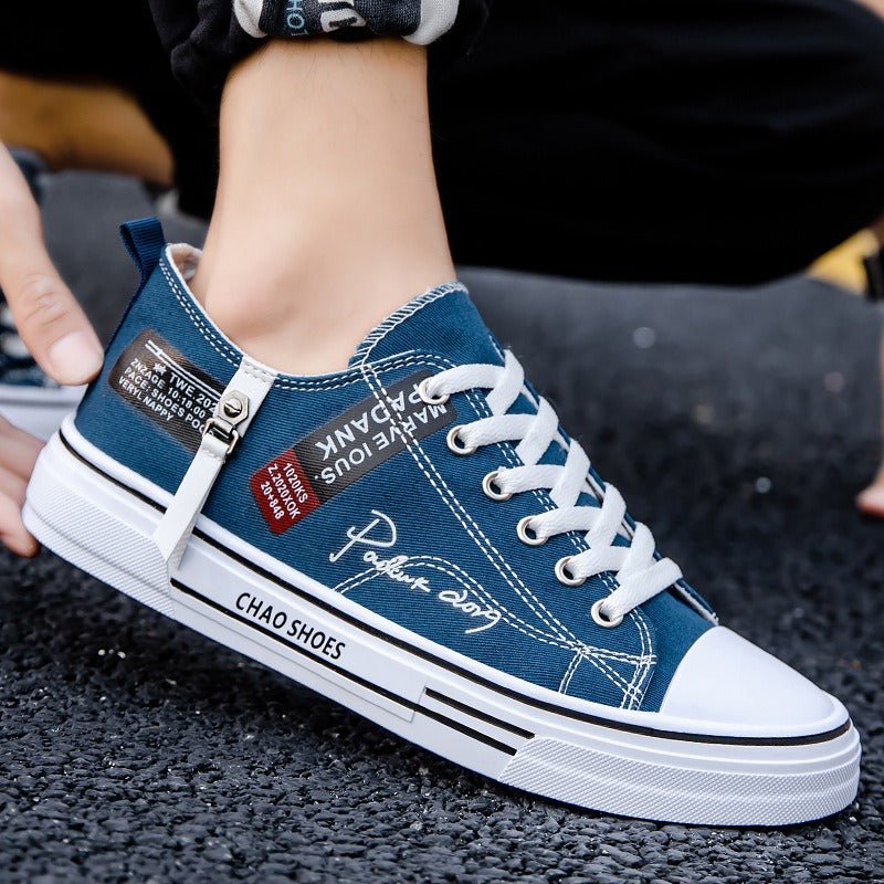 Breathable men's canvas shoes, Hong Kong style men's shoes, casual cloth shoes, trendy, lightweight, low top board shoes - 𝐃𝐔𝐕𝐋𝐀𝐒𝐇𝐎𝐏