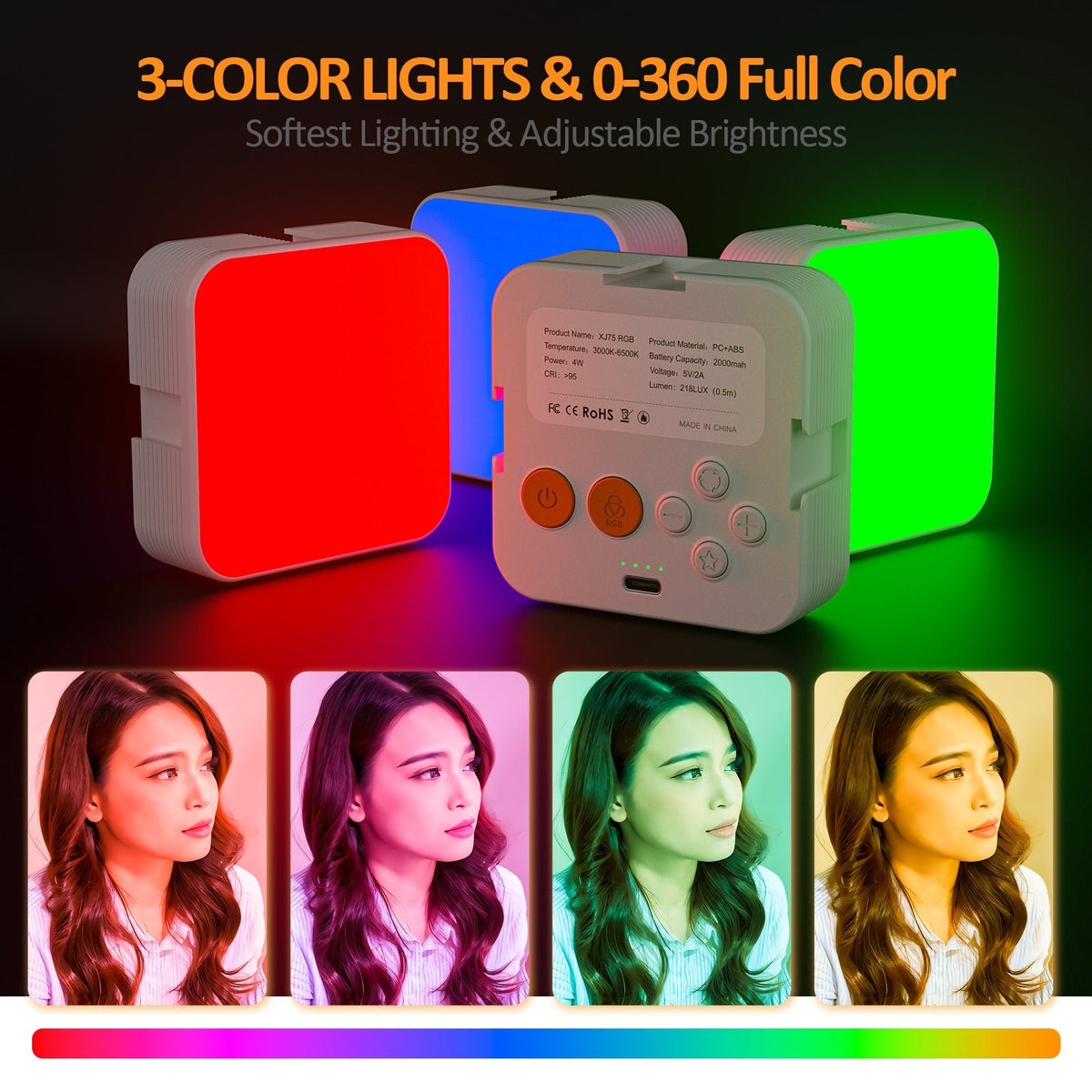 Camera pocket light atmosphere mini RGB mobile phone fill light live VLOG video conference photography light - 𝐝𝐮𝐯𝐥𝐚𝐬𝐡𝐨𝐩.𝐜𝐨𝐦