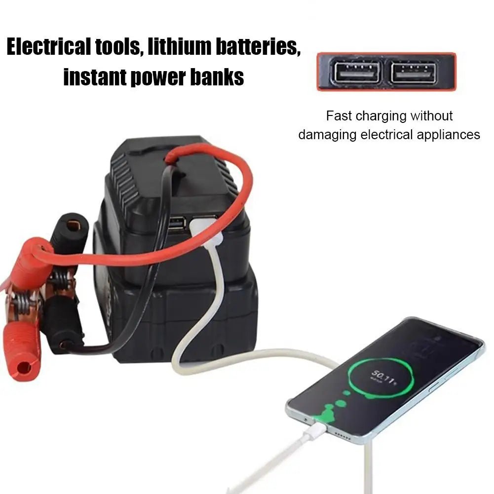 Car Lithium Battery Converter Charger Clip Auto Igniter Jump Starter For Makita Booster Cable Adapter Emergency Power DIY Tools - 𝐝𝐮𝐯𝐥𝐚𝐬𝐡𝐨𝐩.𝐜𝐨𝐦
