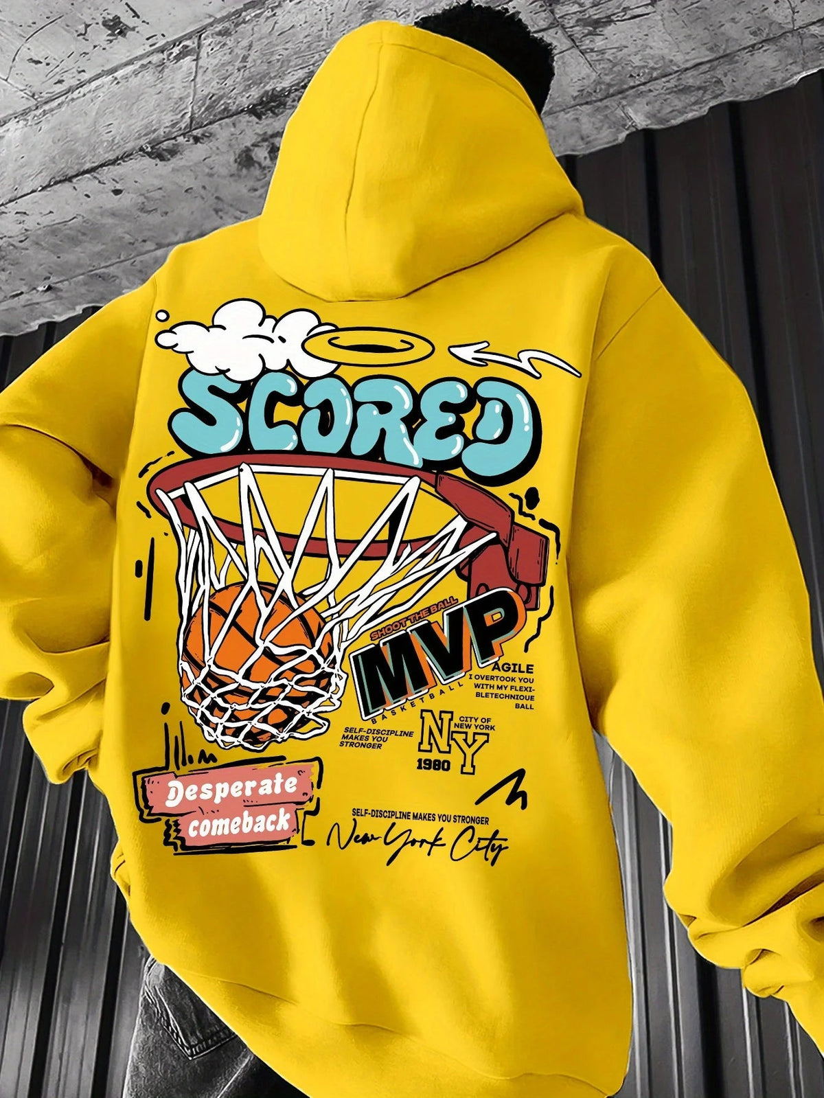 Casual MVP Basketball Graphic Hoodie for Men - Knitted Fabric Regular Fit with Slight Stretch - 𝐃𝐔𝐕𝐋𝐀𝐒𝐇𝐎𝐏