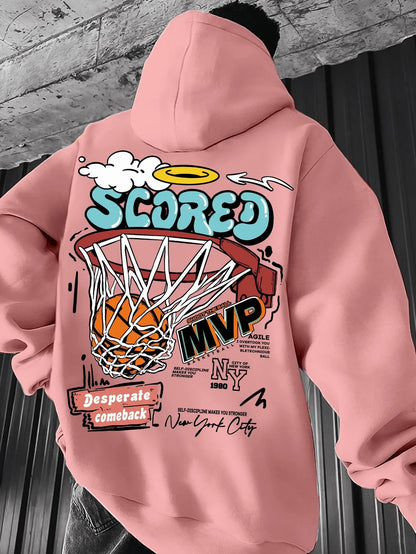 Casual MVP Basketball Graphic Hoodie for Men - Knitted Fabric Regular Fit with Slight Stretch - 𝐃𝐔𝐕𝐋𝐀𝐒𝐇𝐎𝐏