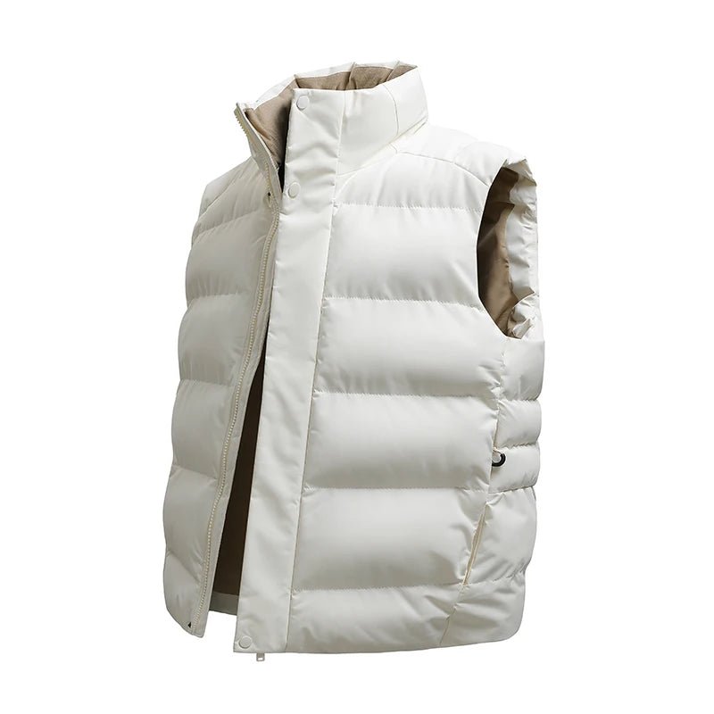 Casual Winter Windproof Puffer Jacket Large Size Plus 100% Polyester Fiber Vest Stand Collar Zipper Canvas Knitted - 𝐃𝐔𝐕𝐋𝐀𝐒𝐇𝐎𝐏