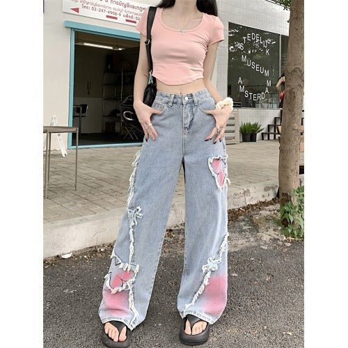 Colorful Graffiti Denim Pants for Women, Retro Unisex Wide Leg Straight Cut Trendy Casual Wear - 𝐃𝐔𝐕𝐋𝐀𝐒𝐇𝐎𝐏
