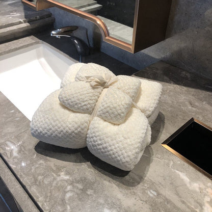 Ensemble de serviettes de bain en corail pelucheux avec motif ananas, très absorbantes, de la marque eprolo.