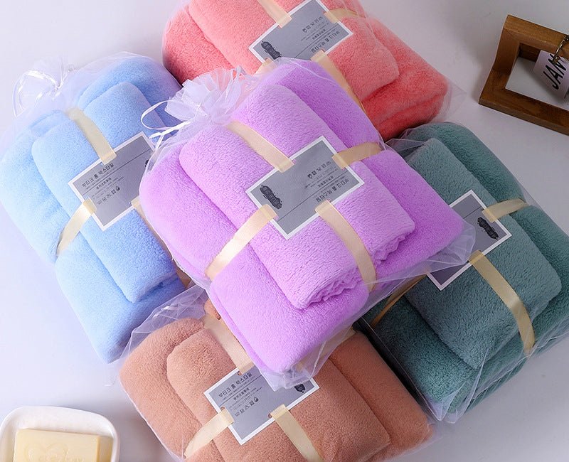 Ensemble de serviettes de bain en velours corail, douce, absorbante, avec serviettes pour le visage, de la marque eprolo.