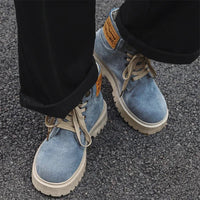 Cowboy boots new autumn thick soled Martin boots fashionable retro washed high top big toe shoes for men - 𝐝𝐮𝐯𝐥𝐚𝐬𝐡𝐨𝐩.𝐜𝐨𝐦