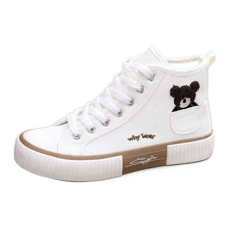Cute Canvas Shoes Women Breathable Sneakers Brand Sport Shoes for Woman Casual Vulcanized Shoe Flats High Top Zapatos Mujer - 𝐃𝐔𝐕𝐋𝐀𝐒𝐇𝐎𝐏