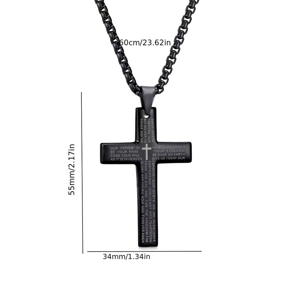 Easter Cross Verse Pendant Necklace Men's Trendy Women's Necklace For Men, father's day gift - 𝐝𝐮𝐯𝐥𝐚𝐬𝐡𝐨𝐩.𝐜𝐨𝐦