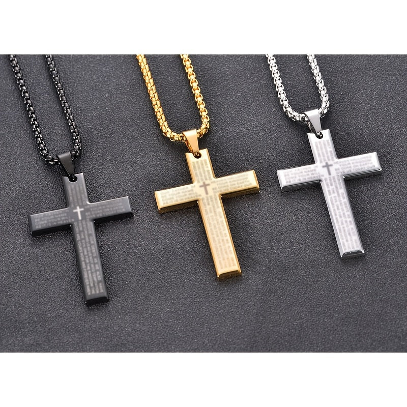 Easter Cross Verse Pendant Necklace Men's Trendy Women's Necklace For Men, father's day gift - 𝐝𝐮𝐯𝐥𝐚𝐬𝐡𝐨𝐩.𝐜𝐨𝐦
