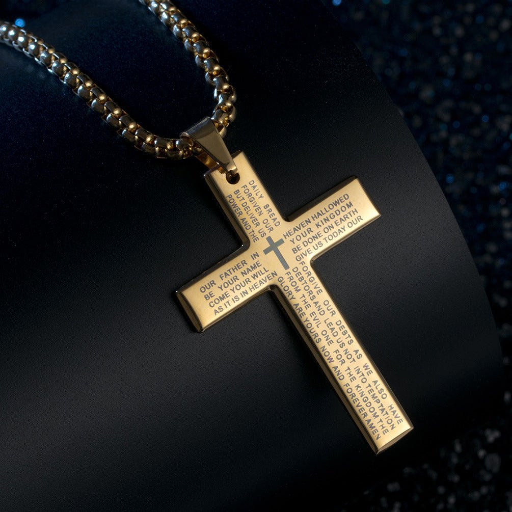 Easter Cross Verse Pendant Necklace Men's Trendy Women's Necklace For Men, father's day gift - 𝐝𝐮𝐯𝐥𝐚𝐬𝐡𝐨𝐩.𝐜𝐨𝐦