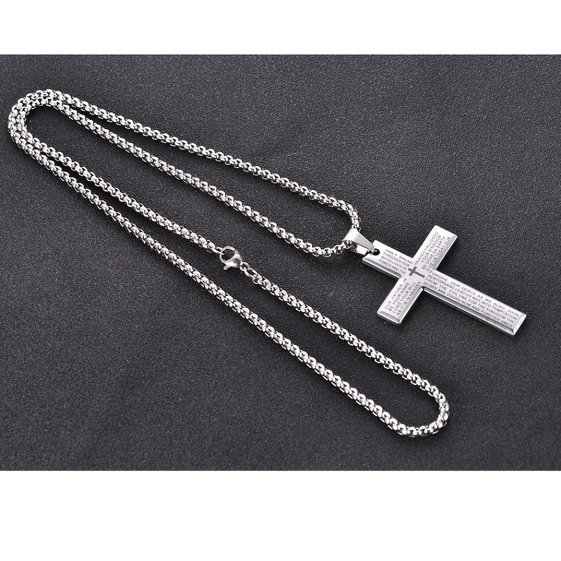 Easter Cross Verse Pendant Necklace Men's Trendy Women's Necklace For Men, father's day gift - 𝐝𝐮𝐯𝐥𝐚𝐬𝐡𝐨𝐩.𝐜𝐨𝐦