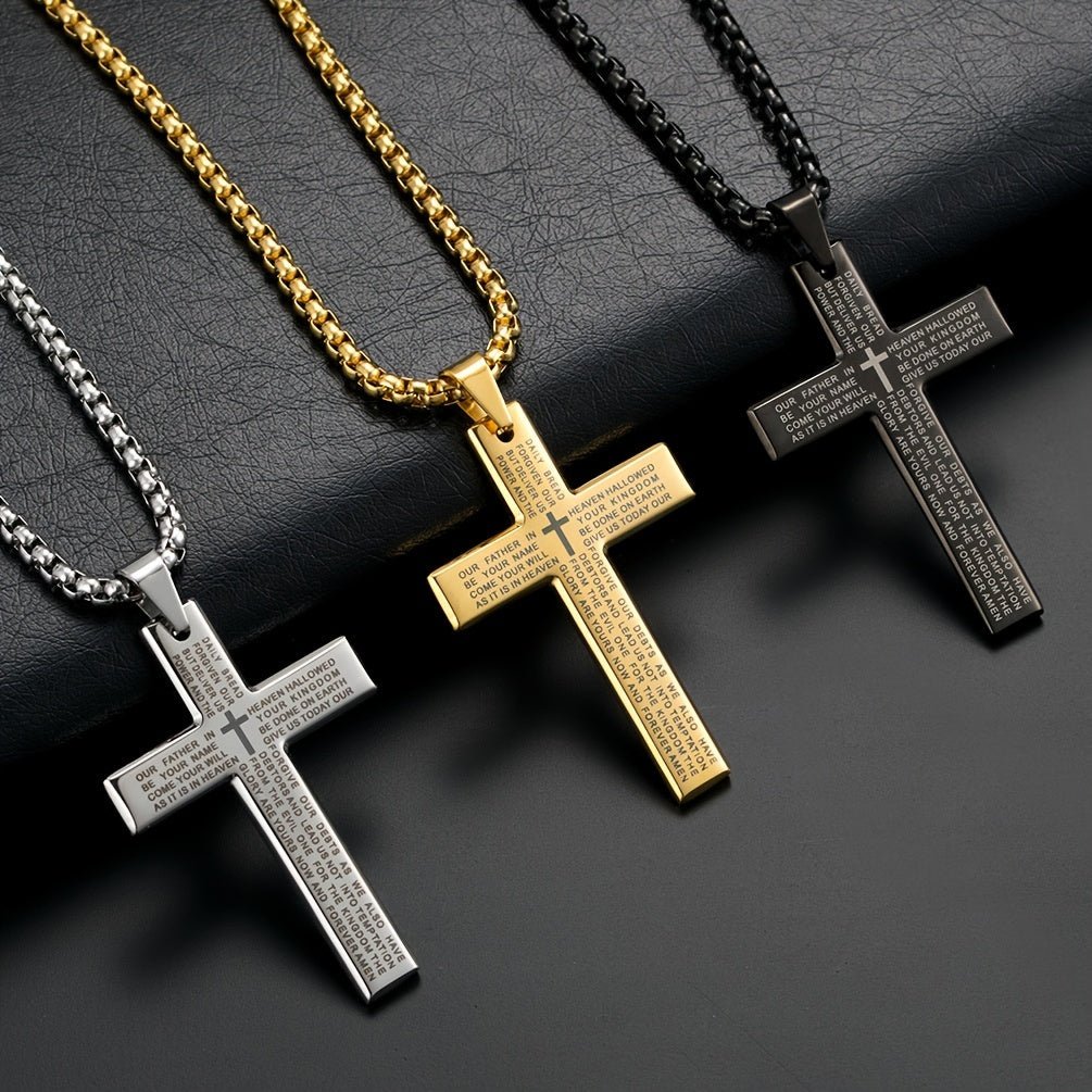 Easter Cross Verse Pendant Necklace Men's Trendy Women's Necklace For Men, father's day gift - 𝐝𝐮𝐯𝐥𝐚𝐬𝐡𝐨𝐩.𝐜𝐨𝐦