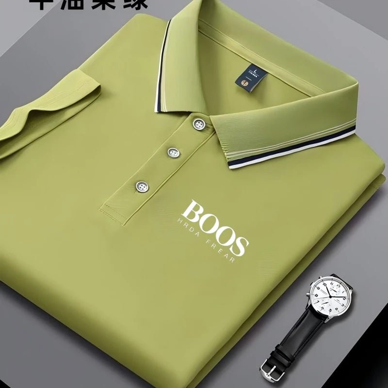 Embroidered New Men's Business Casual Short Sleeved Polo Shirt, Fashionable, Breathable, Comfortable and Versatile Top - 𝐃𝐔𝐕𝐋𝐀𝐒𝐇𝐎𝐏