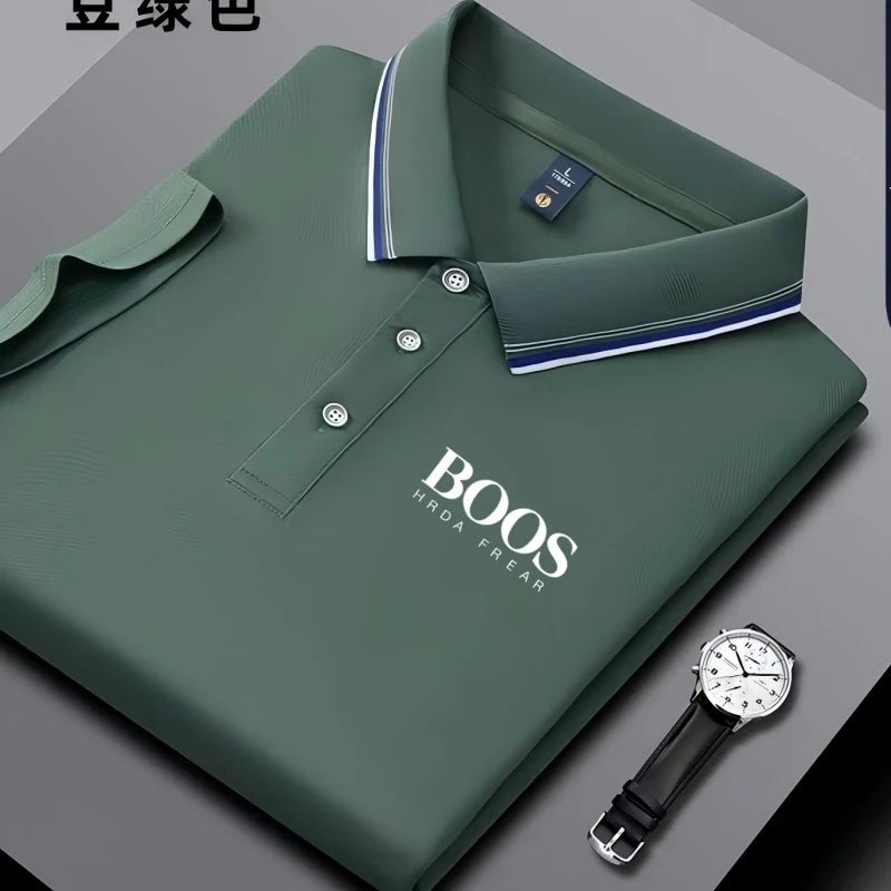 Embroidered New Men's Business Casual Short Sleeved Polo Shirt, Fashionable, Breathable, Comfortable and Versatile Top - 𝐃𝐔𝐕𝐋𝐀𝐒𝐇𝐎𝐏