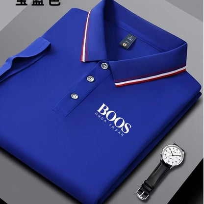 Embroidered New Men's Business Casual Short Sleeved Polo Shirt, Fashionable, Breathable, Comfortable and Versatile Top - 𝐃𝐔𝐕𝐋𝐀𝐒𝐇𝐎𝐏