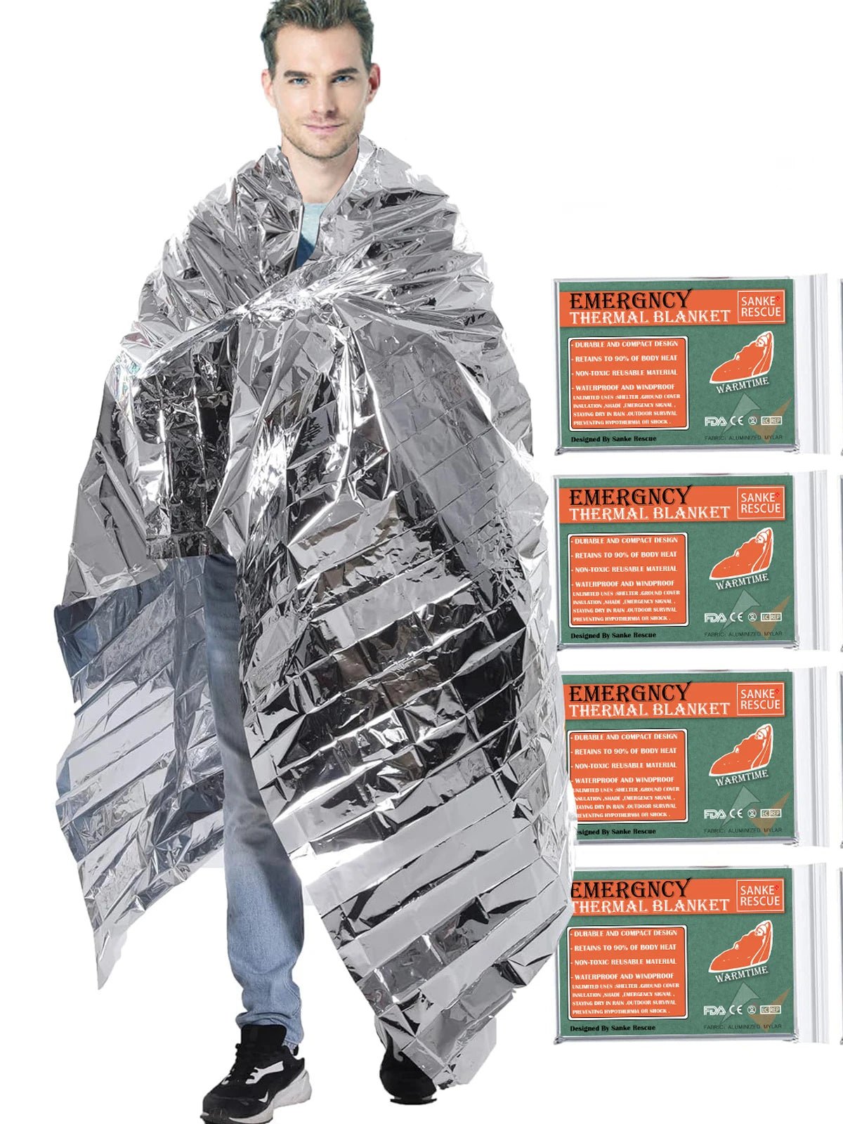Emergent Blanket Mylar Thermal Outdoor Survive First Aid Kit Rescue Space Foil Camp Hike Mountaineer Bug Out Bag Heat Retain - 𝐝𝐮𝐯𝐥𝐚𝐬𝐡𝐨𝐩.𝐜𝐨𝐦
