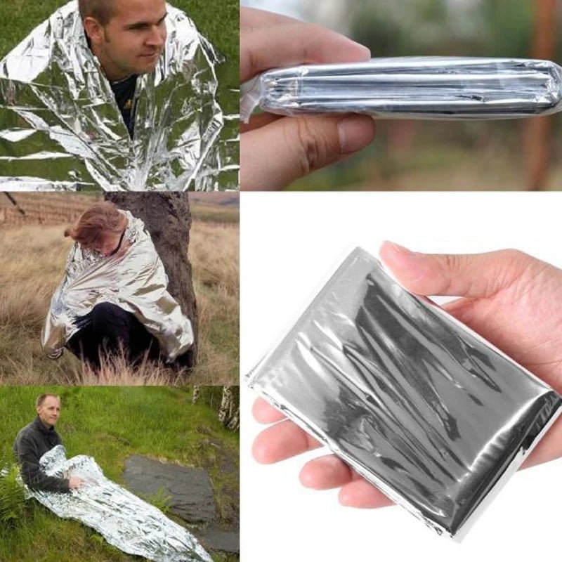 Emergent Blanket Mylar Thermal Outdoor Survive First Aid Kit Rescue Space Foil Camp Hike Mountaineer Bug Out Bag Heat Retain - 𝐝𝐮𝐯𝐥𝐚𝐬𝐡𝐨𝐩.𝐜𝐨𝐦