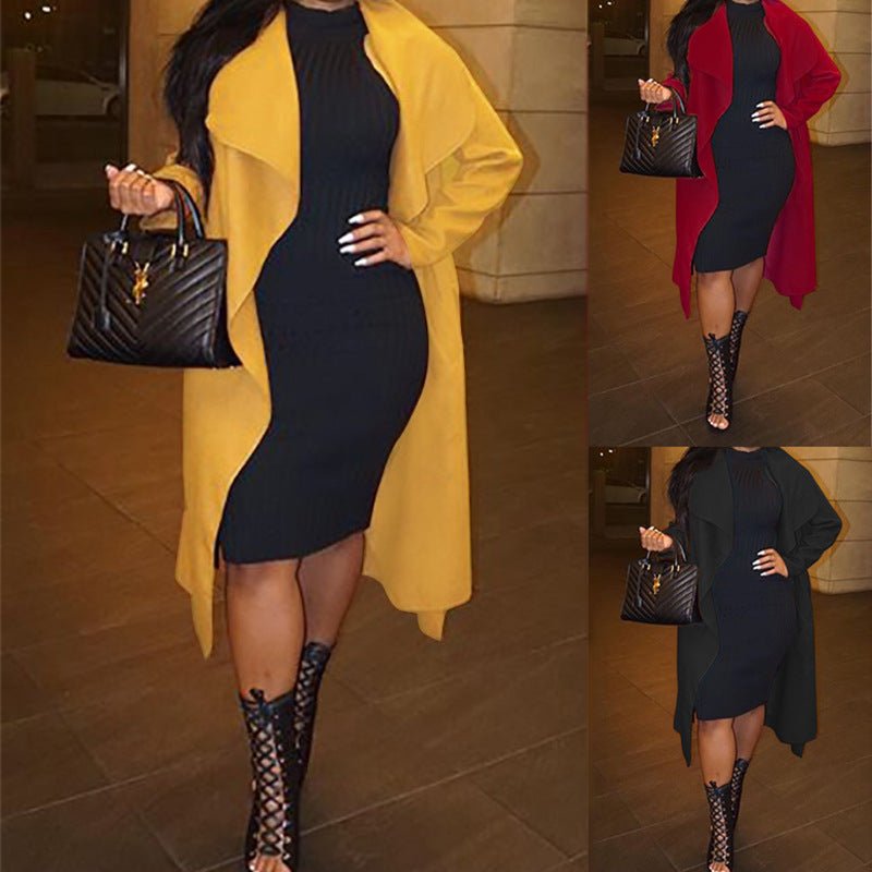 Fashion Autumn And Winter Warm All Match Loose Casual Lapel Long Sleeved Long Trench Coat Women's Clothing - 𝐃𝐔𝐕𝐋𝐀𝐒𝐇𝐎𝐏