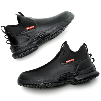 Fashionable men's leather shoes Waterproof and anti slip chef shoes Wear resistant men's casual shoes oil resistance Chef's boot - 𝐃𝐔𝐕𝐋𝐀𝐒𝐇𝐎𝐏
