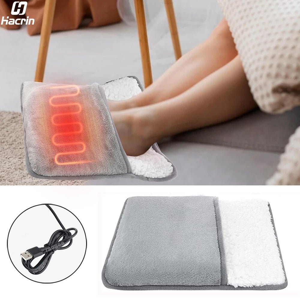 Foot Warmer USB Foot Heater Electric Foot Heating Pad Fast Heating Soft Plush Electric Foot Warmer for Home Heated Feet Warmer - 𝐝𝐮𝐯𝐥𝐚𝐬𝐡𝐨𝐩.𝐜𝐨𝐦