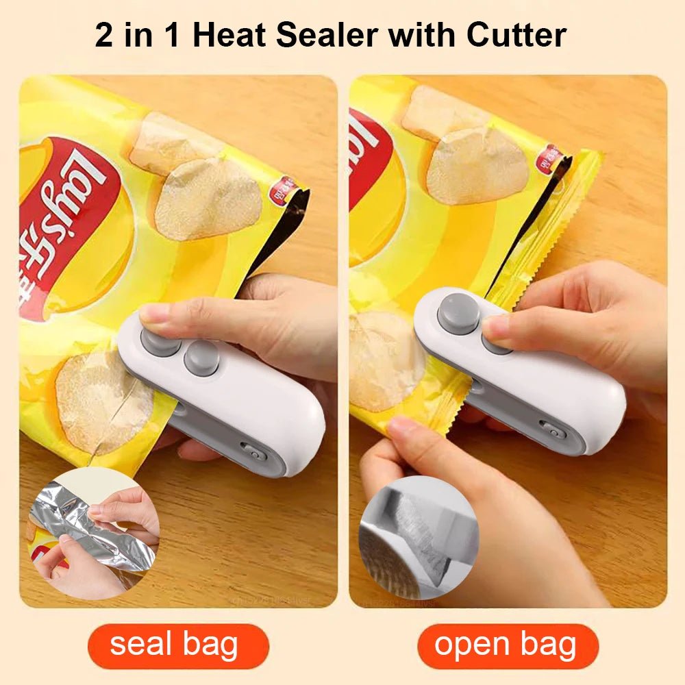 Handheld Bag Sealer Mini Heat Vacuum Food Sealer with Cutter and Magnet 2 in 1 Bag Sealer for Plastic Bags Snacks Food Storage - 𝐝𝐮𝐯𝐥𝐚𝐬𝐡𝐨𝐩.𝐜𝐨𝐦