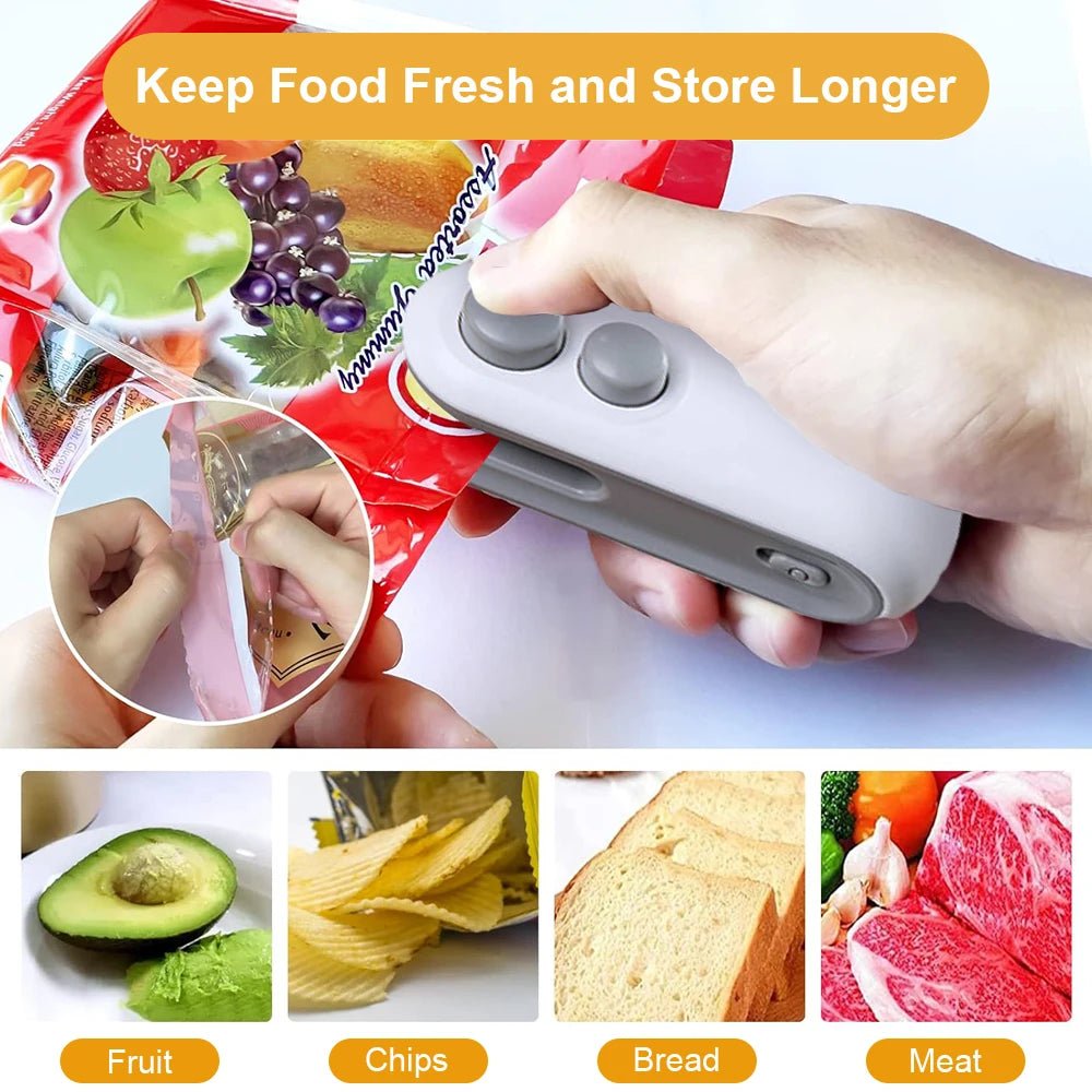 Handheld Bag Sealer Mini Heat Vacuum Food Sealer with Cutter and Magnet 2 in 1 Bag Sealer for Plastic Bags Snacks Food Storage - 𝐝𝐮𝐯𝐥𝐚𝐬𝐡𝐨𝐩.𝐜𝐨𝐦