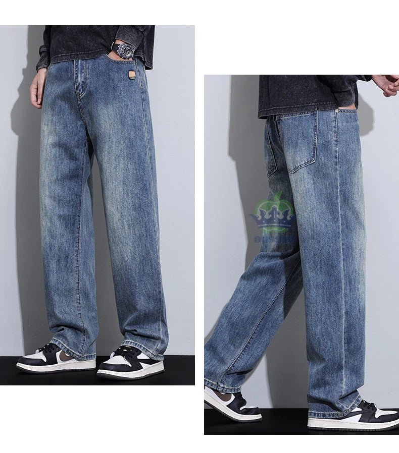 High Quality New Classic Retro Men's Jeans Cotton Casual Straight Fit Stretch Fashion Work Denim Trousers Male Autumn Winter - 𝐝𝐮𝐯𝐥𝐚𝐬𝐡𝐨𝐩.𝐜𝐨𝐦