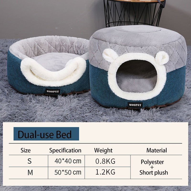 HOOPET Cat Bed House Soft Plush Kennel Puppy Cushion Small Dogs Cats Nest Winter Warm Sleeping Pet Dog Bed Pet Mat Supplies - 𝐝𝐮𝐯𝐥𝐚𝐬𝐡𝐨𝐩.𝐜𝐨𝐦