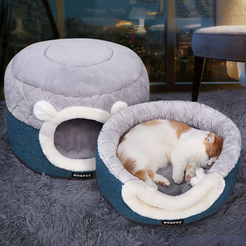 HOOPET Cat Bed House Soft Plush Kennel Puppy Cushion Small Dogs Cats Nest Winter Warm Sleeping Pet Dog Bed Pet Mat Supplies - 𝐝𝐮𝐯𝐥𝐚𝐬𝐡𝐨𝐩.𝐜𝐨𝐦