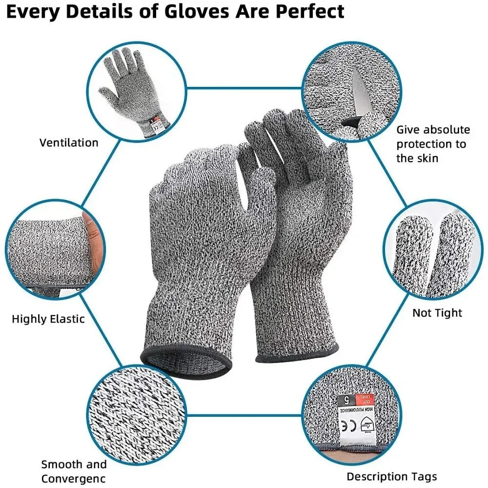 HPPE Level 5 Safety Anti Cut Gloves High - strength Industry Kitchen Gardening Anti - Scratch Anti - cut Glass Cutting Multi - Purpose - 𝐝𝐮𝐯𝐥𝐚𝐬𝐡𝐨𝐩.𝐜𝐨𝐦