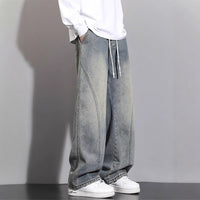 Jeans Men Autumn Winter Loose Straight Leg Pants Vintage Wide Leg Pants Men Youth Asymmetric Deconstruction Trousers - 𝐃𝐔𝐕𝐋𝐀𝐒𝐇𝐎𝐏