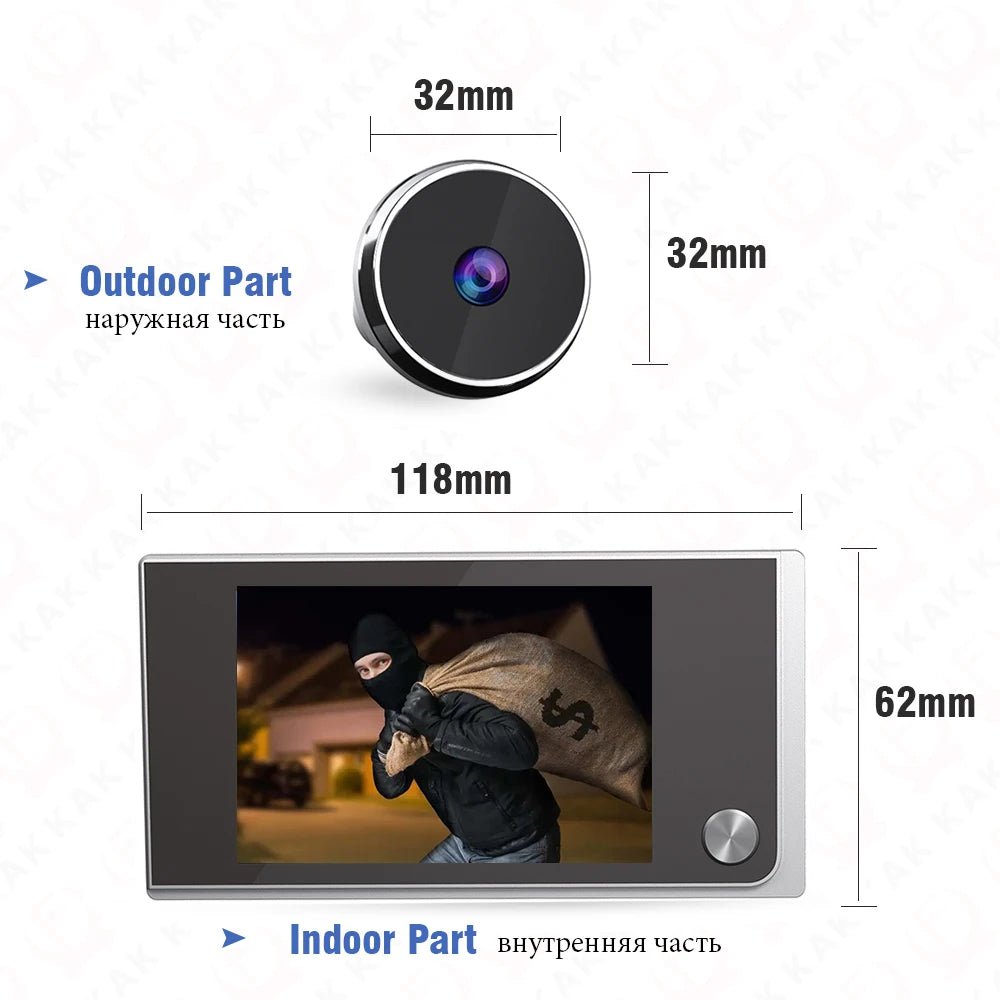 KAK 3.5" Digital Door Peephole Camera Electronic Door Viewer Bell 120 Degree Wide Angle HD Screen Home Security System Hardware - 𝐝𝐮𝐯𝐥𝐚𝐬𝐡𝐨𝐩.𝐜𝐨𝐦