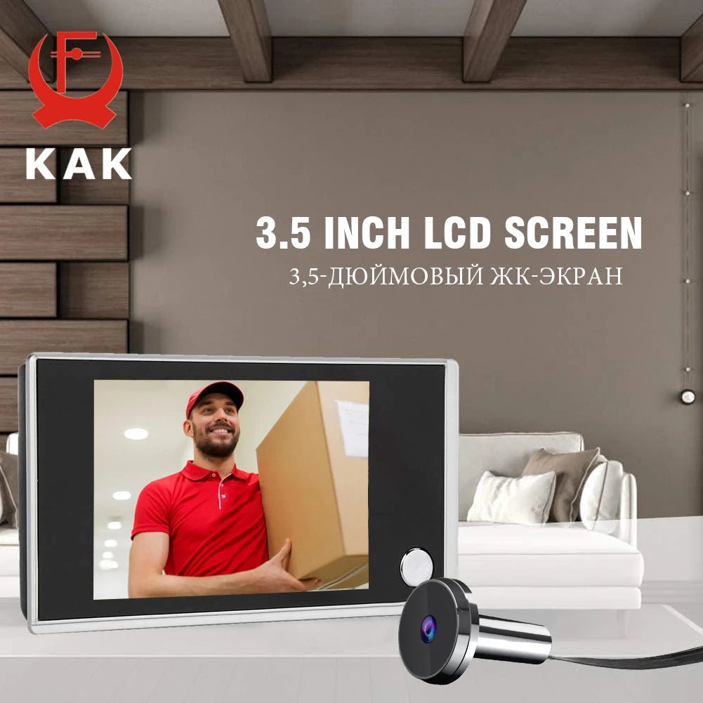 KAK 3.5" Digital Door Peephole Camera Electronic Door Viewer Bell 120 Degree Wide Angle HD Screen Home Security System Hardware - 𝐝𝐮𝐯𝐥𝐚𝐬𝐡𝐨𝐩.𝐜𝐨𝐦