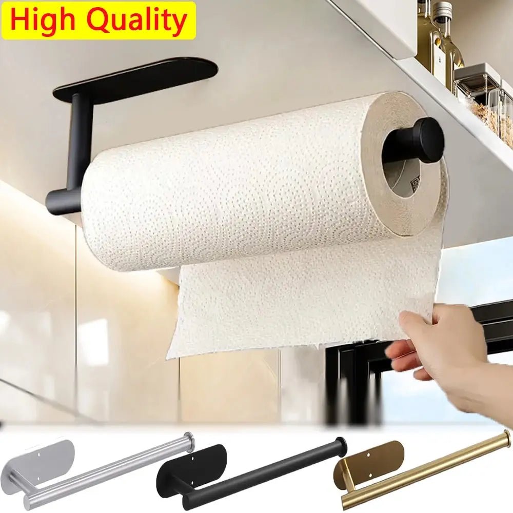 Kitchen Paper Towel Holder Adhesive Tissue Hanger Toilet Roll Paper Dispenser Cabinet Storage Napkin Rack Bathroom Accessories - 𝐝𝐮𝐯𝐥𝐚𝐬𝐡𝐨𝐩.𝐜𝐨𝐦