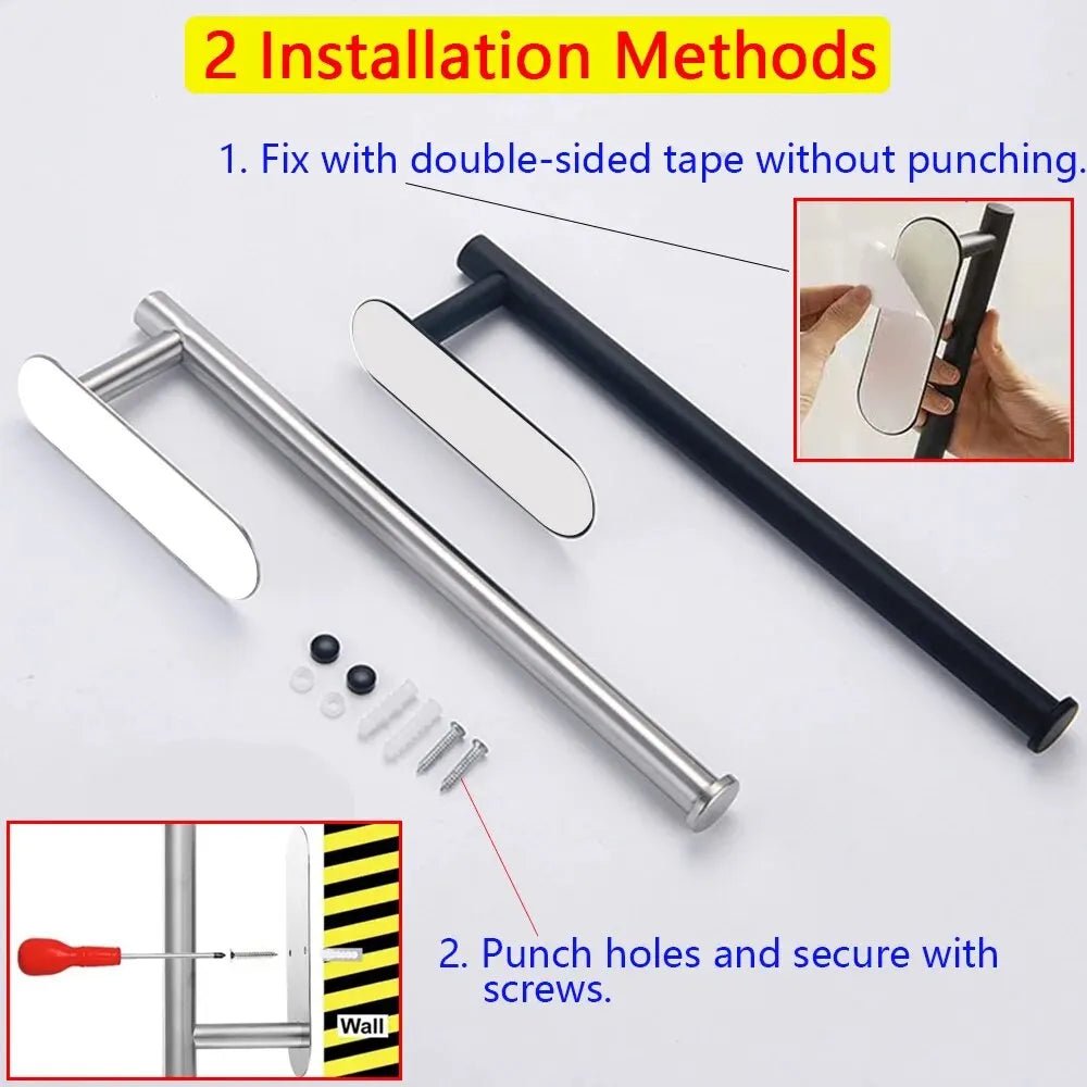 Kitchen Paper Towel Holder Adhesive Tissue Hanger Toilet Roll Paper Dispenser Cabinet Storage Napkin Rack Bathroom Accessories - 𝐝𝐮𝐯𝐥𝐚𝐬𝐡𝐨𝐩.𝐜𝐨𝐦