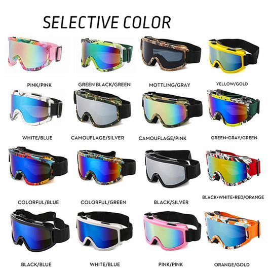 Large Frame Ski Goggles with Colorful Lens Anti - Collision Anti - Glare Lens Outdoor Sport Snow Snowboard for Snowboarding Skiing - 𝐃𝐔𝐕𝐋𝐀𝐒𝐇𝐎𝐏