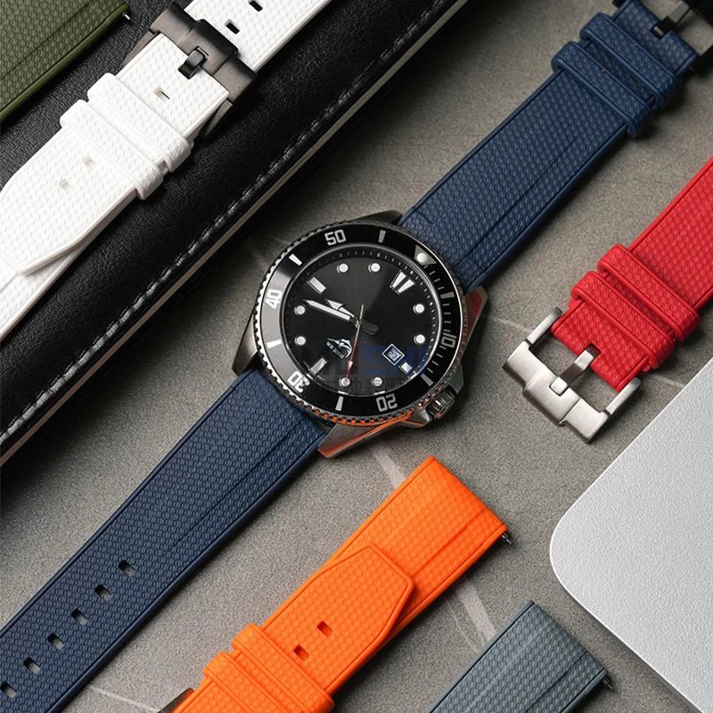 Liquid Silicone Strap 20mm 22mm Universal Quick Release Sport Watch Band for Rolex Omega MoonSwatch Diving Waterproof Bracelet - 𝐝𝐮𝐯𝐥𝐚𝐬𝐡𝐨𝐩.𝐜𝐨𝐦
