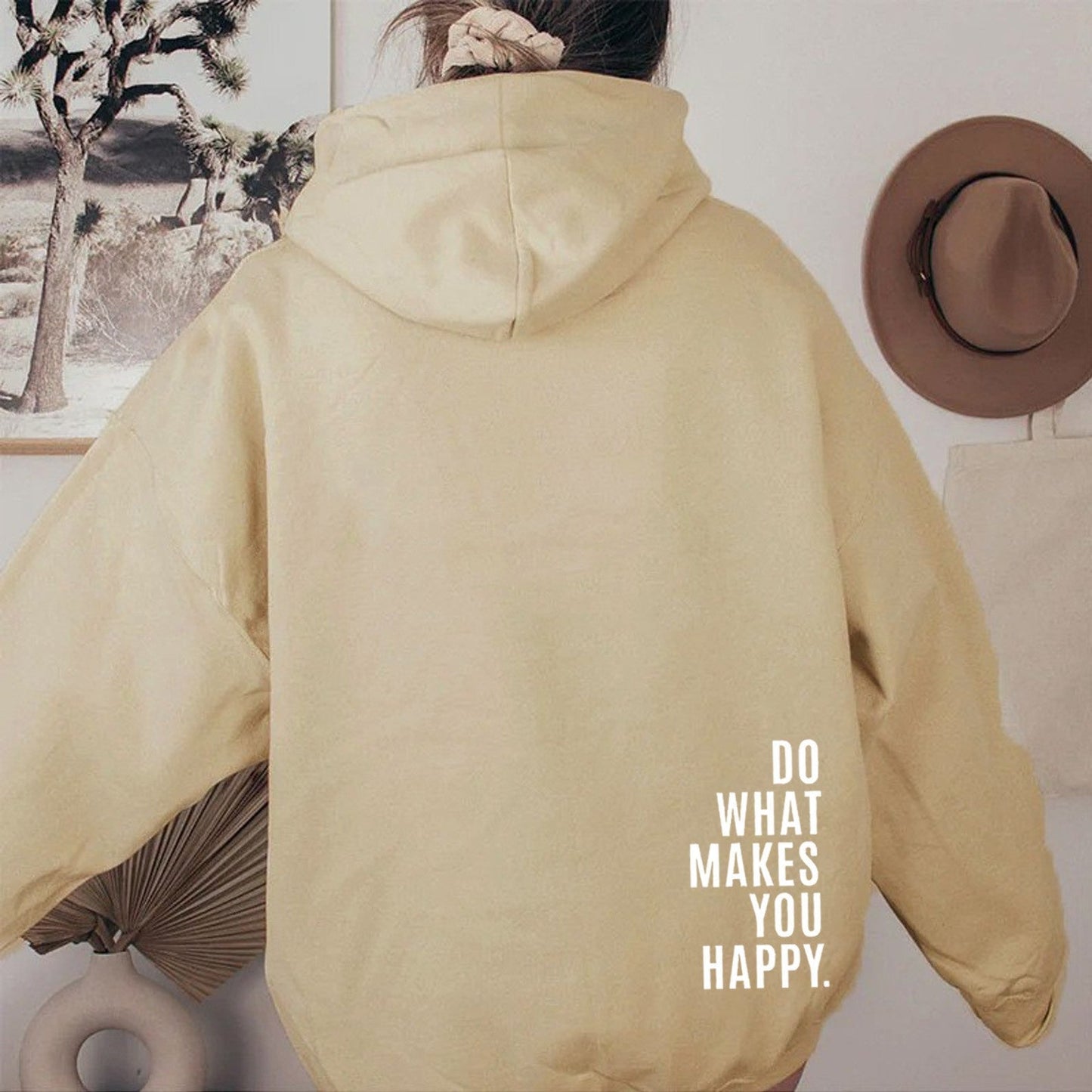 Loose Hooded Sweatshirt with Vintage Printed Letters and Drop Shoulder Sleeves for Women - 𝐝𝐮𝐯𝐥𝐚𝐬𝐡𝐨𝐩.𝐜𝐨𝐦