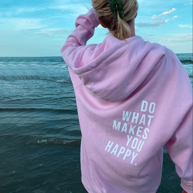 Loose Hooded Sweatshirt with Vintage Printed Letters and Drop Shoulder Sleeves for Women - 𝐝𝐮𝐯𝐥𝐚𝐬𝐡𝐨𝐩.𝐜𝐨𝐦