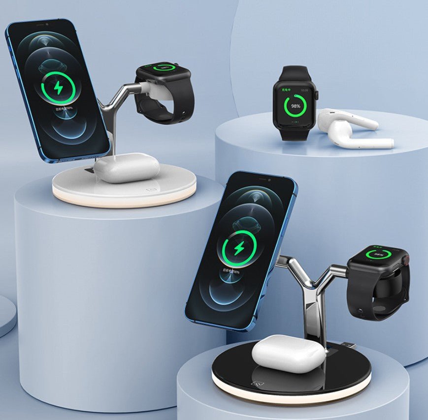 Magsafe desktop magnetic mobile phone holder charger three - in - one wireless charging watch headset - 𝐃𝐔𝐕𝐋𝐀𝐒𝐇𝐎𝐏