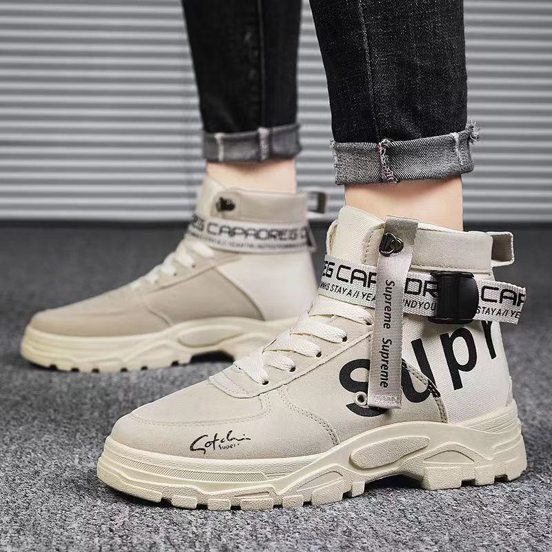 Martin boots, British style casual men's new autumn versatile round toe frosted high cut work boots, men's shoes boots - 𝐃𝐔𝐕𝐋𝐀𝐒𝐇𝐎𝐏