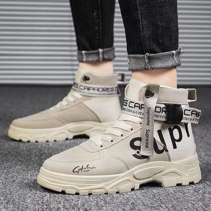 Martin boots, British style casual men's new autumn versatile round toe frosted high cut work boots, men's shoes boots - 𝐃𝐔𝐕𝐋𝐀𝐒𝐇𝐎𝐏