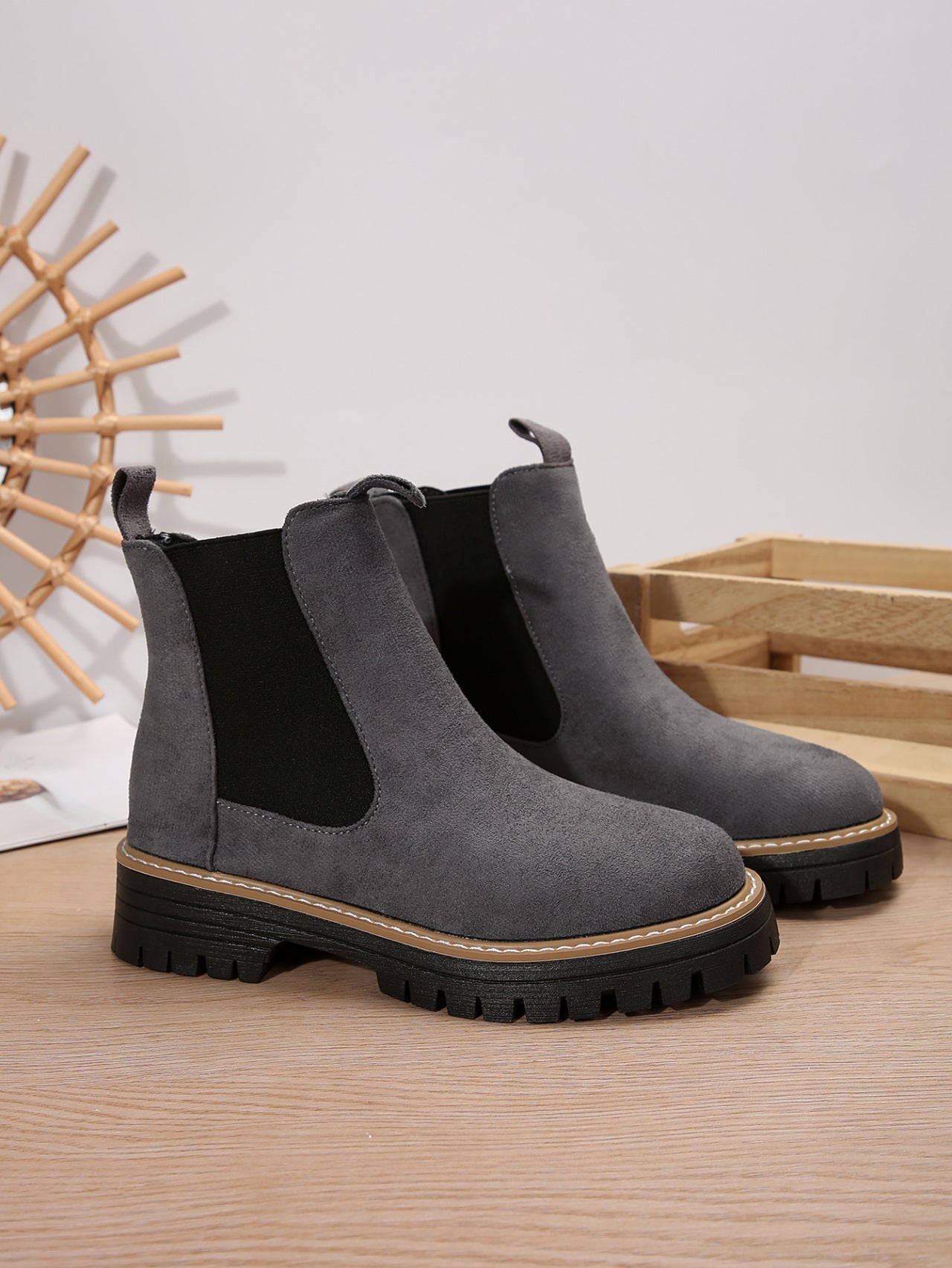 Matte Martin boots round toe oversized shoes - 𝐝𝐮𝐯𝐥𝐚𝐬𝐡𝐨𝐩.𝐜𝐨𝐦