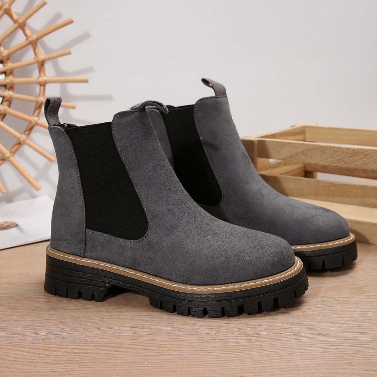 Matte Martin boots round toe oversized shoes - 𝐝𝐮𝐯𝐥𝐚𝐬𝐡𝐨𝐩.𝐜𝐨𝐦