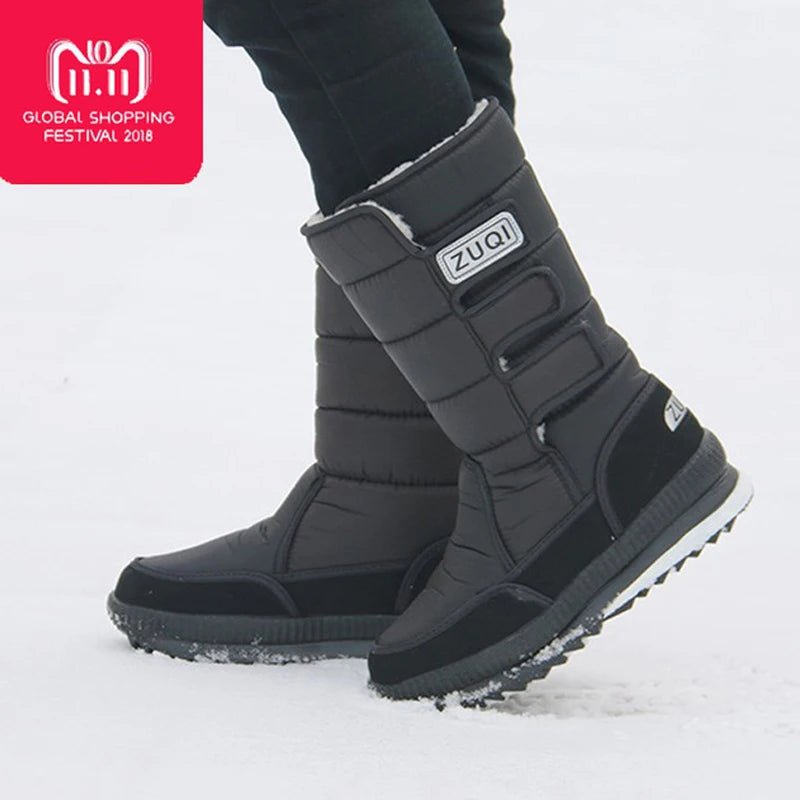 Men Boots Winter Waterproof Snow Shoes with Fur Plush Warm Men Snow Boots Spring Footwear Comfortable Adult Casual Shoes - 𝐃𝐔𝐕𝐋𝐀𝐒𝐇𝐎𝐏