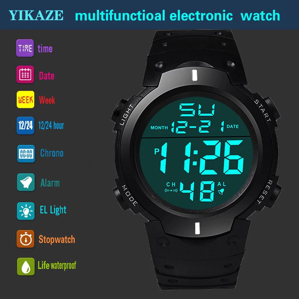 Men Sport LED Watches Top Brand Men Digital Clock Multi - Functional Rubber Man Fitnes Athlete Timekeeping Electronic Watch Reloj - 𝐝𝐮𝐯𝐥𝐚𝐬𝐡𝐨𝐩.𝐜𝐨𝐦
